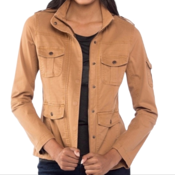 Kensie Jackets & Blazers - Kensie Jeans Sandstorm Tan Khaki Multi Pocket Cotton Utility Jacket XL